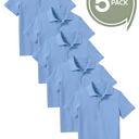 Lt. Blue (5-Pack) 4 5-Pack School Uniform Tagless Polo Tshirt for Little Boys & Big Boys